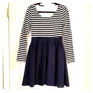 ModCloth Navy and white striped dress